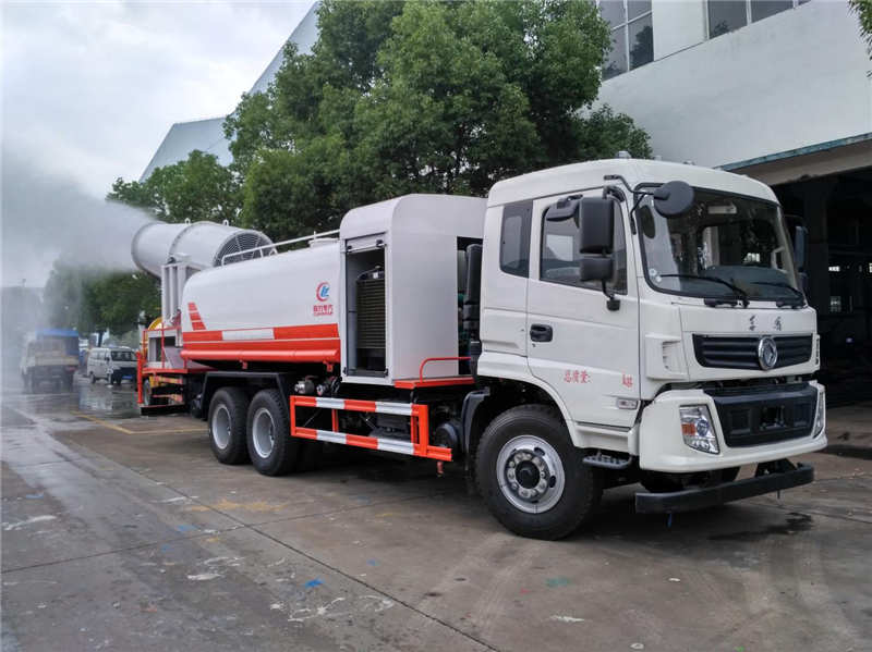 16噸圓罐東風隨專多功能抑塵車，60-120米霧炮車